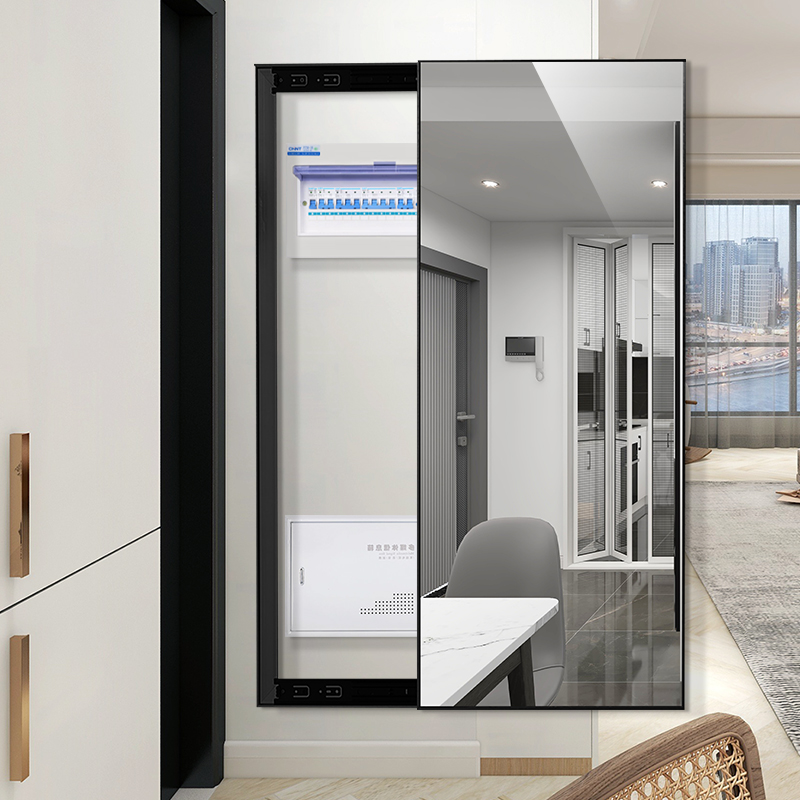 穿衣镜家用可遮挡电表箱全身镜子隐藏入户装饰推拉贴墙壁挂试衣镜