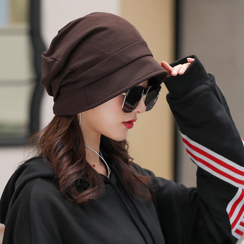 化疗后女士帽春夏薄款透气休闲套头纯色头巾帽光头帽月子帽包头巾