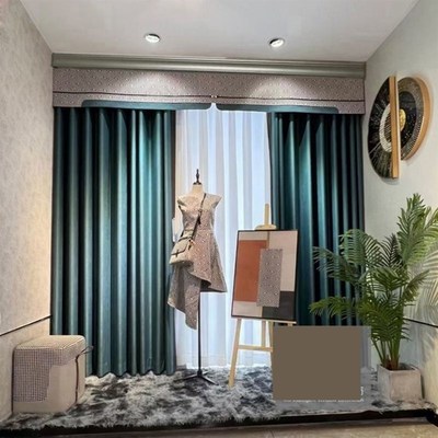 窗帘遮挡盒窗帘盒挡板窗帘轨道遮挡窗帘轨道双轨一体三合一加厚