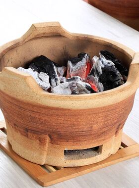 老式迷你泥炉炭烤炉家用木炭炉子烧炭烧烤烤肉陶土炭炉小土炉碳炉