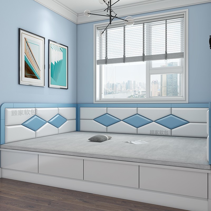 定制榻榻米床围软包炕围墙贴背景墙防撞电热炕自粘卧室床头板靠背