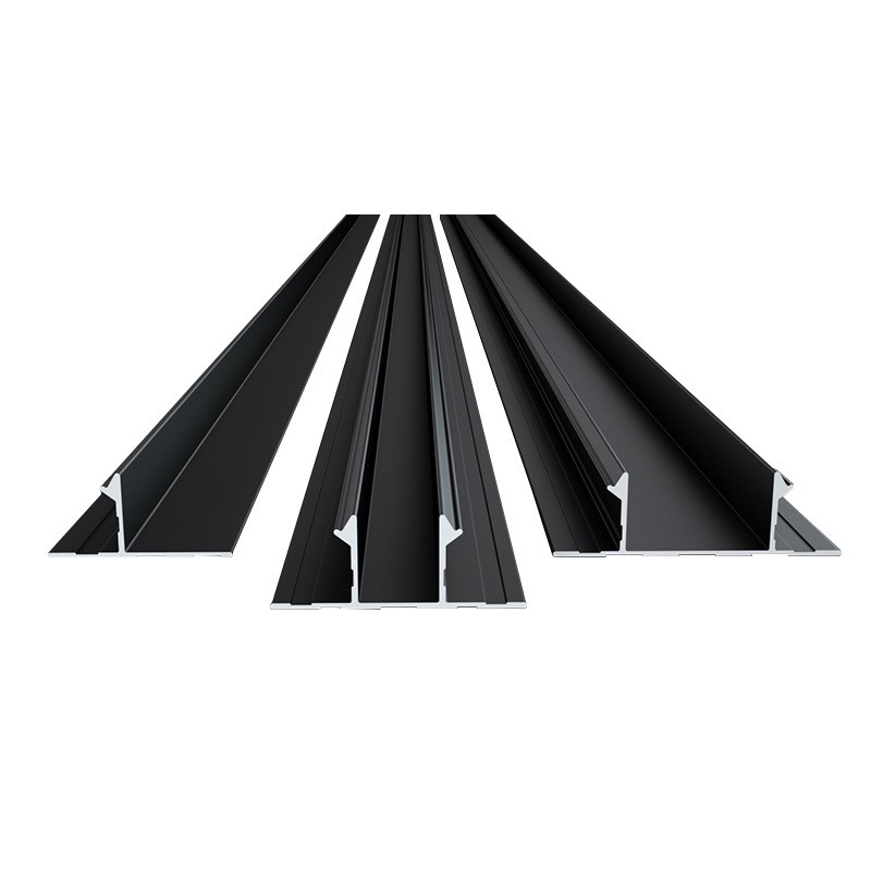 悬浮吊顶型材收口收边条黑色1cm铝合金U型装饰线条天花预埋伸缩缝