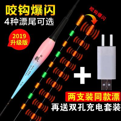咬钩变色爆闪夜光漂水无影重力感应电子漂夜钓鲫鲤鱼漂高灵敏浮漂
