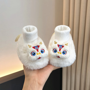婴儿鞋子冬季男女童0-6-12个月小月龄婴幼儿宝宝袜鞋加绒加厚保暖
