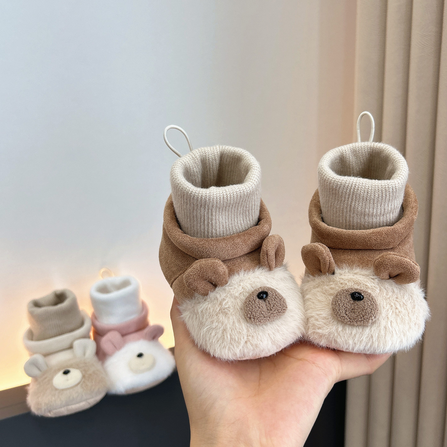 冬季加绒加厚保暖鞋袜一体棉鞋