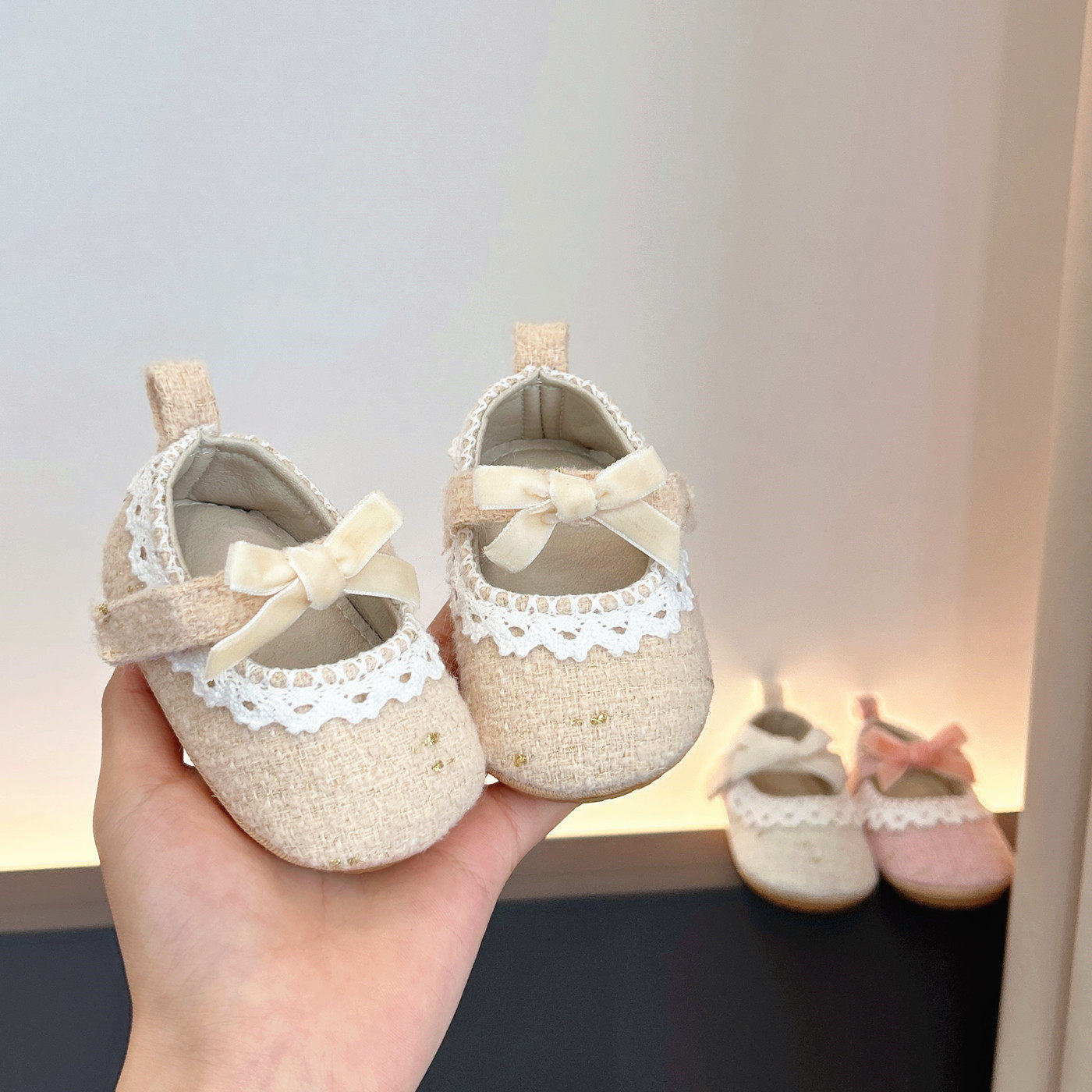 新款婴儿宝宝蕾丝蝴蝶结公主鞋0-1岁步前新生儿百天周岁不掉单鞋,童鞋/婴儿鞋/亲子鞋,学步鞋,淘宝优惠券,粉丝福利购,淘宝优惠卷