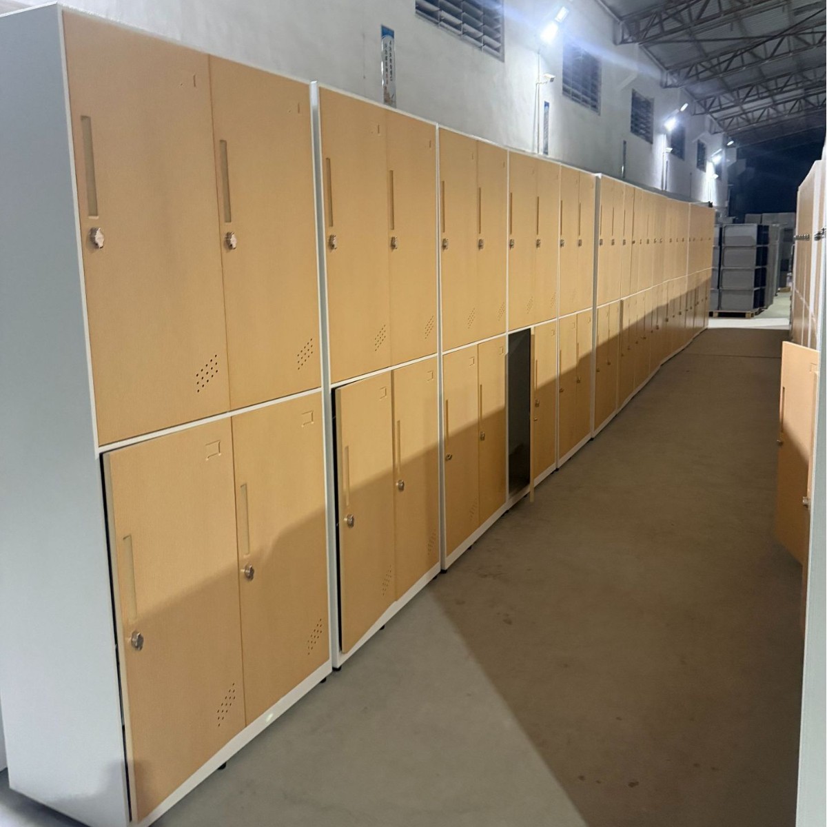 木纹转印衣柜六门木纹转印更衣柜铁皮柜带锁办公室员工宿舍衣柜子