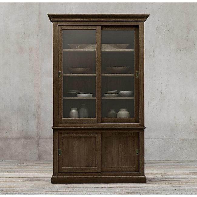 美式实木大书柜带玻璃双门两门全实木落地书橱双门置物架展示柜