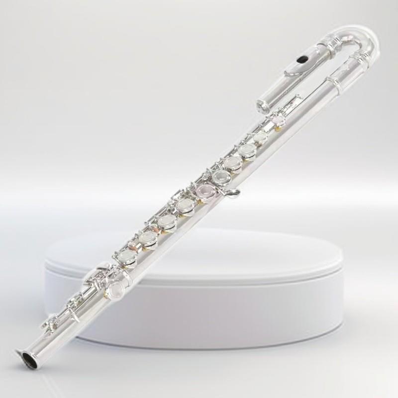 C调长笛宫泽风弯管儿童长笛双笛头16孔C调长笛16孔镀银