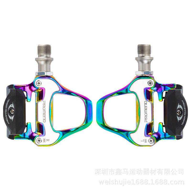 PROMEND自行车脚踏公路自行车锁踏铝合金炫彩自行车骑行脚踏配件