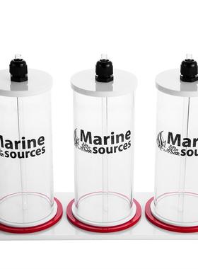 3个装配底座0.8升带刻度亚克力储液桶配CaMg标签贴纸滴定桶