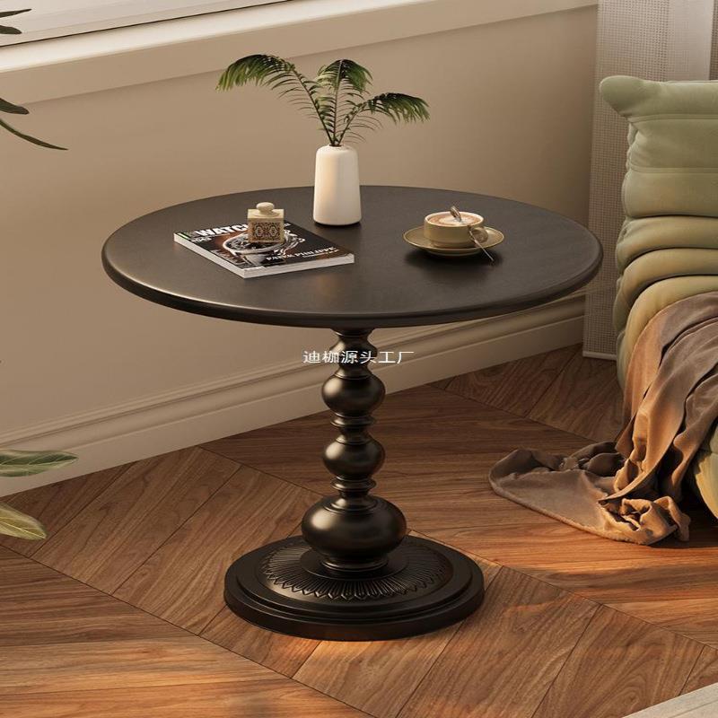 轻奢沙发边几客厅家用小茶几边桌复古角几铁艺床头置物阳台小圆桌