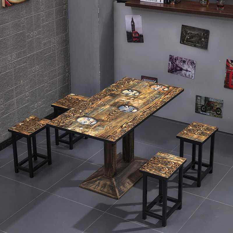 面馆餐厅桌椅组合粉店餐饮店小吃店组装经济型餐馆大排档快餐桌椅