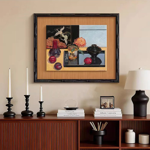 雅物集法式中古风静物花卉装饰画餐厅玄关复古艺术挂画斗柜摆画