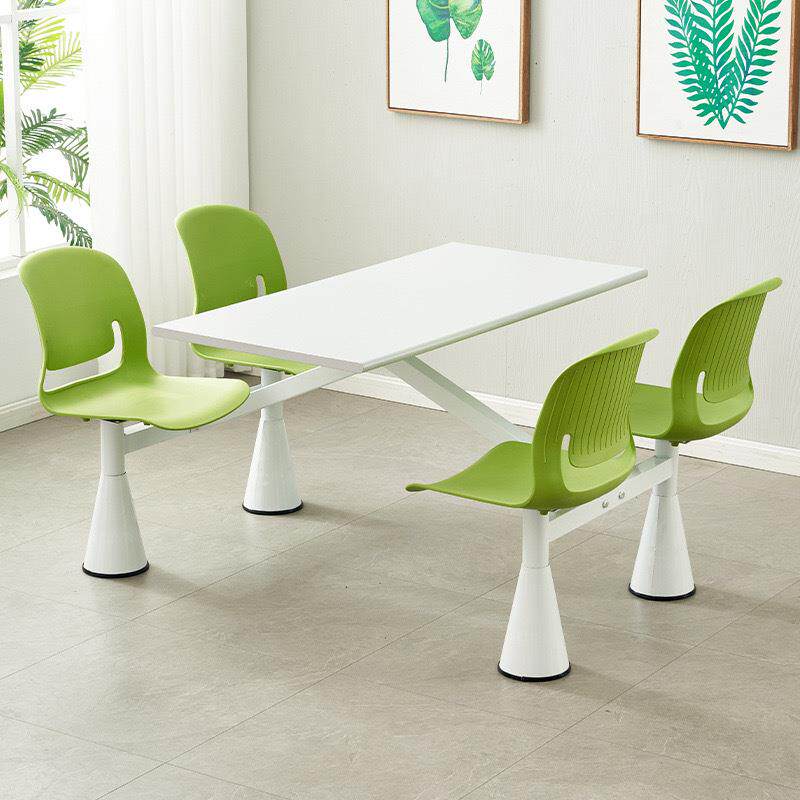 食堂连体快餐桌椅组合学校食堂员工饭堂区餐厅四人位连体防水餐桌