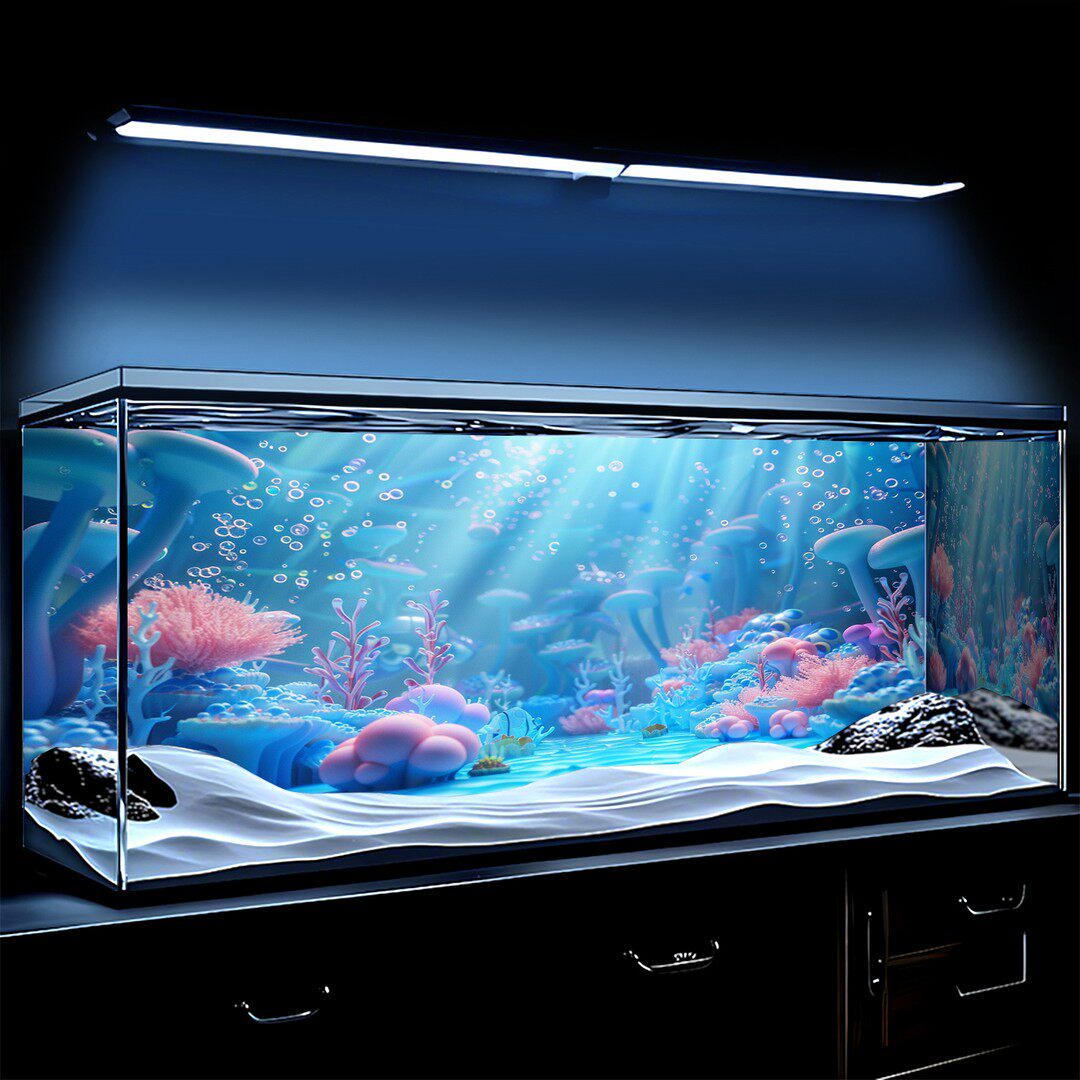 新款鱼缸背景专用贴纸5d立体画高清图海底3d造景水族箱装饰画壁纸