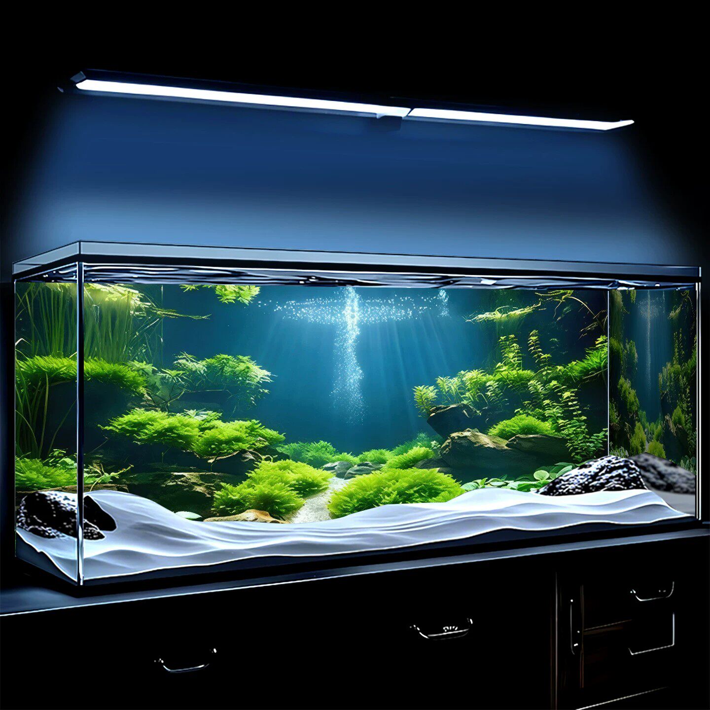 新款生态水草缸鱼缸背景专用贴纸5d立体画高清水族箱造景装饰壁纸