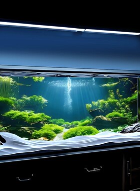 新款生态水草缸鱼缸背景专用贴纸5d立体画高清水族箱造景装饰壁纸