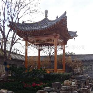 北京厂家供应仿木廊亭公园设施园艺护栏葡萄架室外别墅花园凉亭