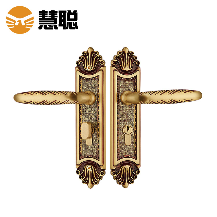 慧聪HC5132欧式纯铜室内门锁全铜家用静音房间欧式家通用门把手
