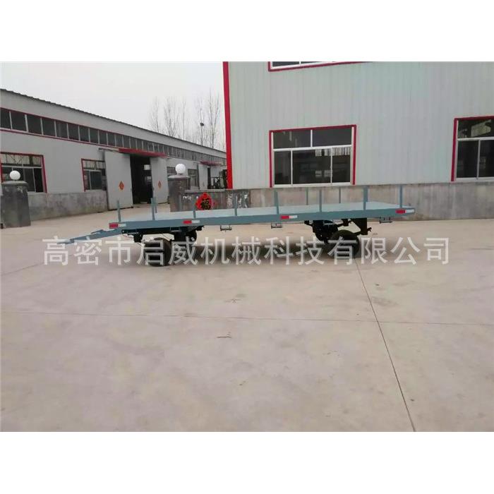 厂家8吨插桩平板拖车板簧减震工具拖车牵引平板拖车厂家供应