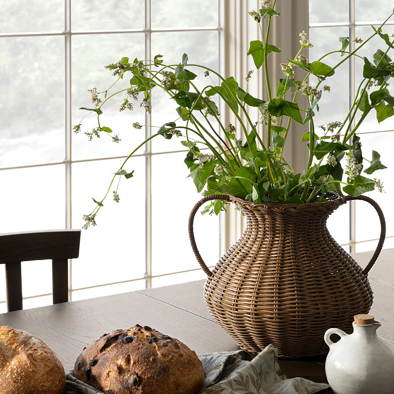 手工编织插花瓶藤编质感干花花瓶藤编插花花瓶工艺摆件SHEIN TEMU