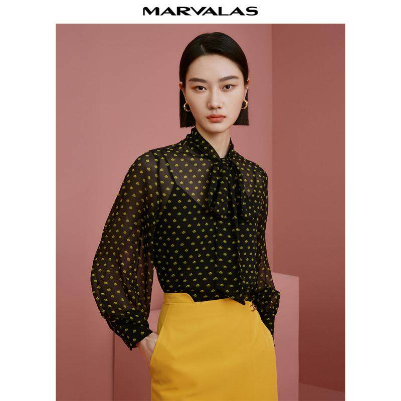 【粉丝专属】【曼德诗波点雪纺衫女2025春季新款