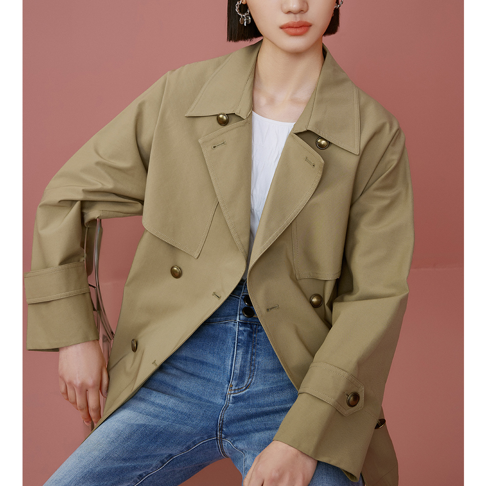 【粉丝专属】英伦风短款设计款风衣M424300256