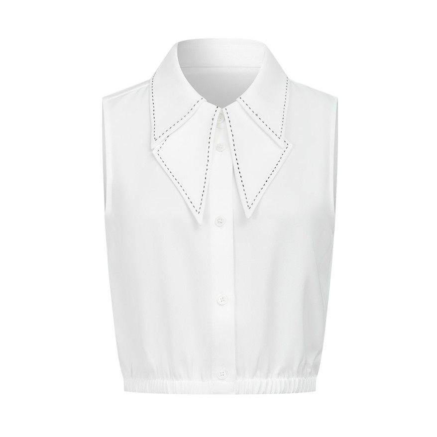 【粉丝专属】【商场同款】曼德诗纯色背心2023秋季设计感雪纺马甲