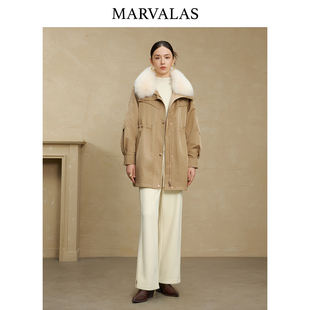 新款 曼德诗复古派克服大衣女2025冬季 美拉德 粉丝专属