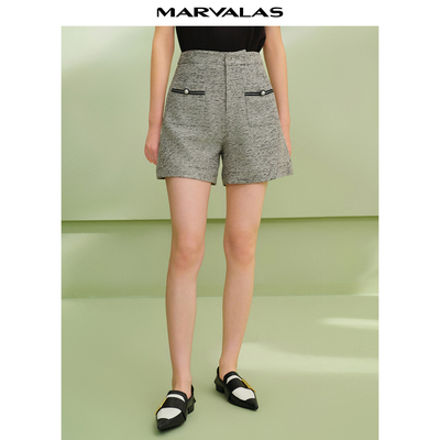 【廖廖粉丝专享】气质干练休闲裤女冰丝亚麻短裤