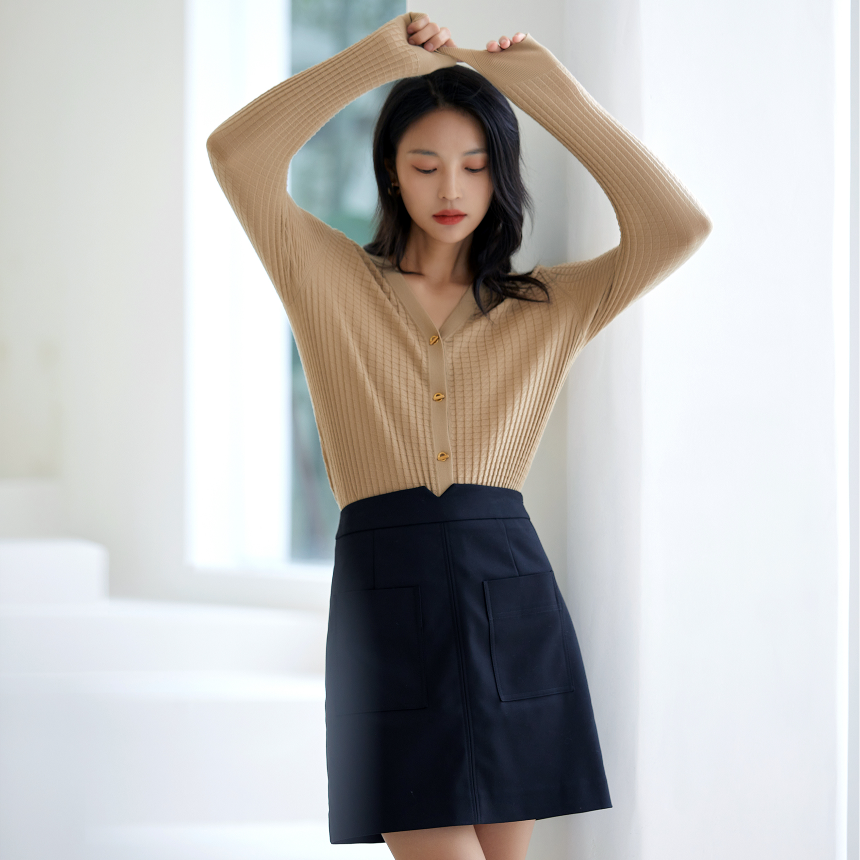 【粉丝专属】曼德诗气质时尚夏季半身裙显瘦半身裙M20710