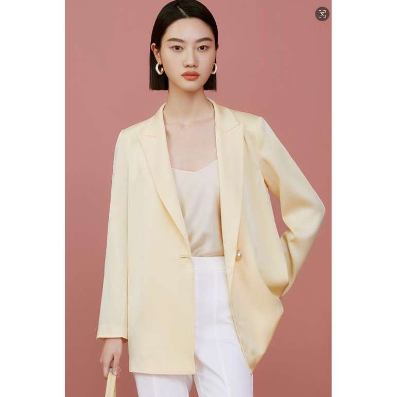 【廖廖粉丝专享】曼德诗纯色西服女2025春季新款M423300452