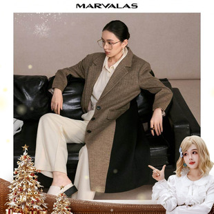 新款 毛呢外套2024冬季 长款 羊毛混纺双面呢大衣加厚外 呼呼专享