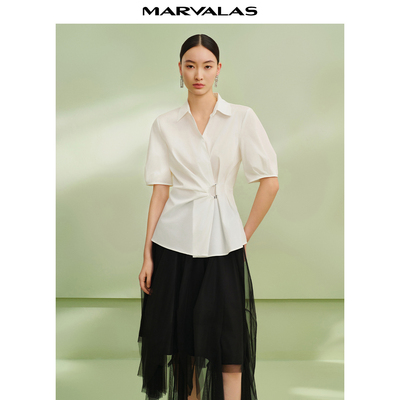 【廖廖粉丝专享】清新雅致白衬衫复古灯笼袖