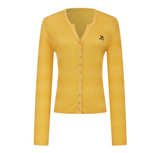 【廖廖粉丝专享】【商场同款】曼德诗纯色毛织开衫莱赛尔天丝针织