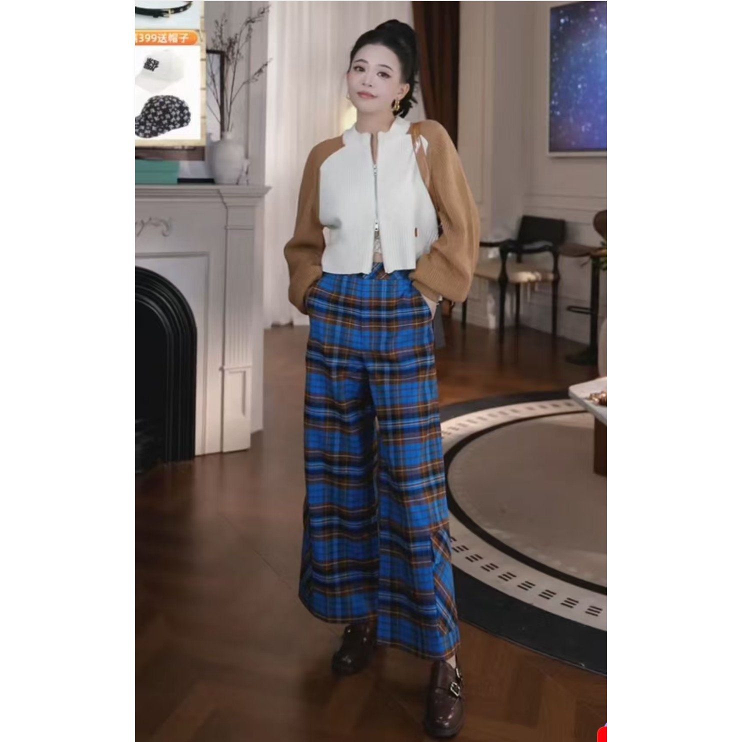 【廖廖粉丝专属】简约高腰休闲纯色春夏时尚女士显瘦裤子M1023067