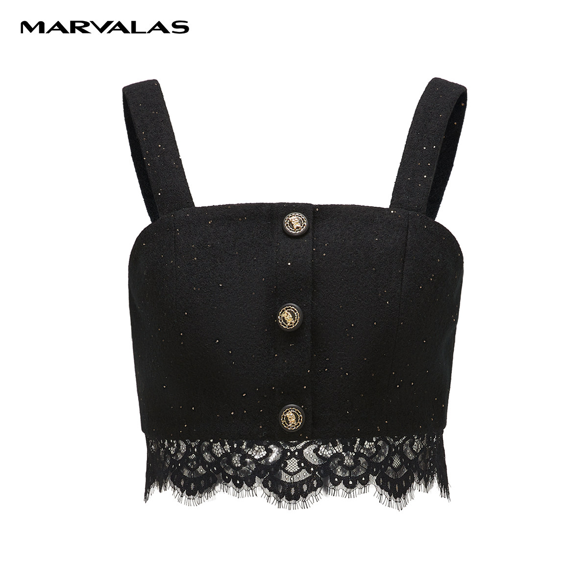 【添添粉丝专属】气质V领绵羊毛针织衫不规则叠穿百搭背心M316006