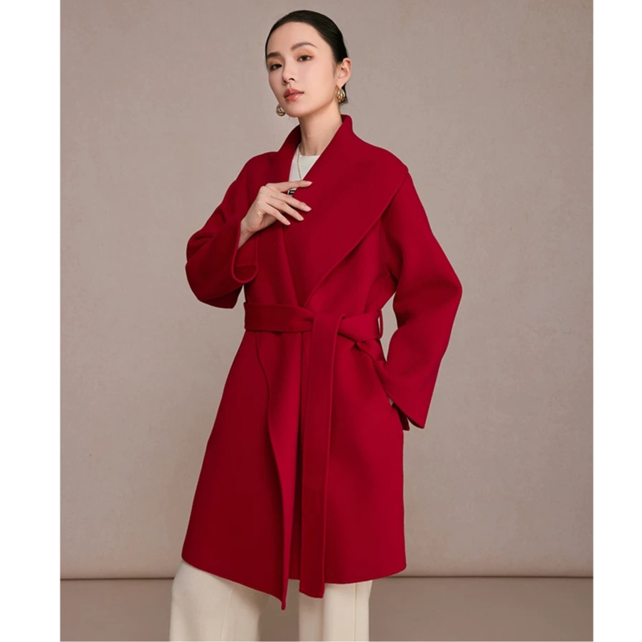 【粉丝专属】【曼德诗】M426306867山羊绒绵羊毛双面呢收腰大,女装/女士精品,毛呢外套,淘宝优惠券,粉丝福利购,淘宝优惠卷