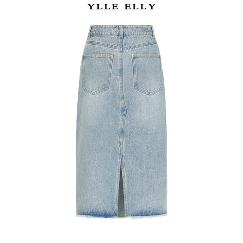 【贝贝&曼德诗】YLLE ELLY斜纹牛仔裙2024夏季新款