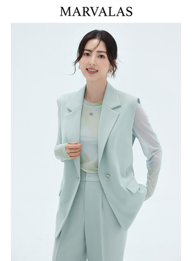 【天天yoko&曼德诗】新款时尚百搭西装马甲女春秋外穿
