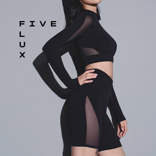 FIVE FLUX TOM系列紧身健身户外裸感夏季显瘦高腰拼接解构短裤