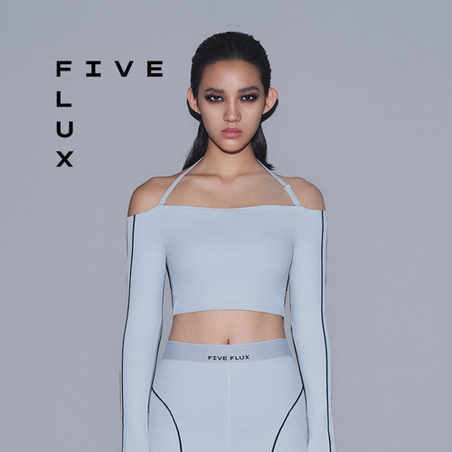 FIVEFLUX瑜伽运动一字肩长袖T恤