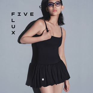 FIVE FLUX URBAN系列春夏甜辣天花板收腰显瘦百搭吊带花苞连衣裙