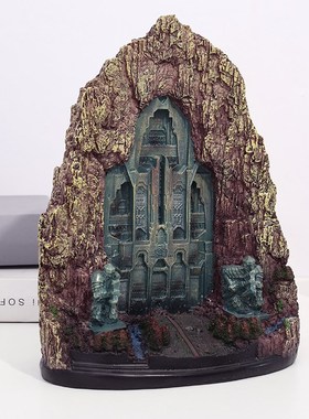 指环王霍比特人孤山大门雕像亚特兰蒂斯鱼缸造景家具装饰摆件
