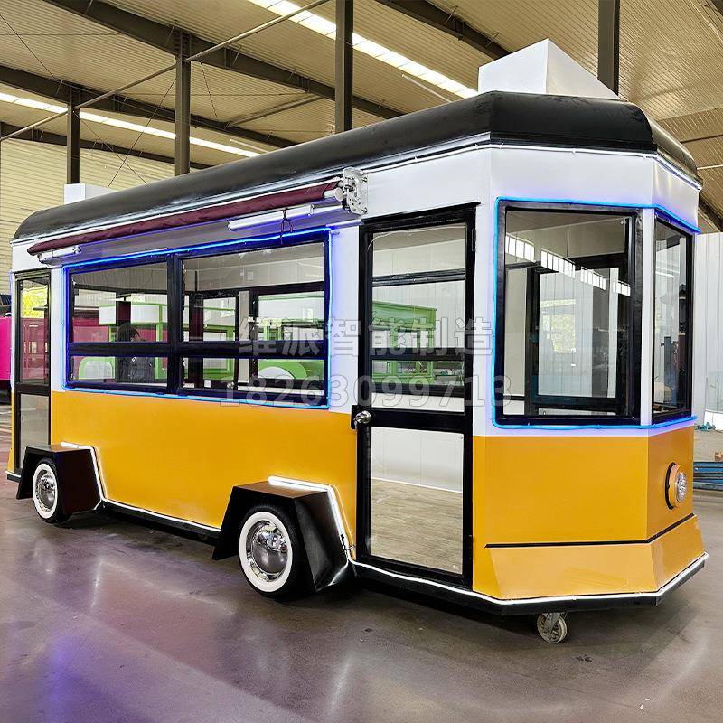 里本斯景区可移动小吃车户外网红餐车多功能电动四轮车夜市摆摊车