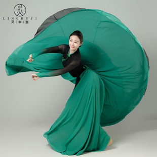 蒙古族舞蹈演出服艺考形体大摆裙身韵新款 民族舞成人练习长裙套装