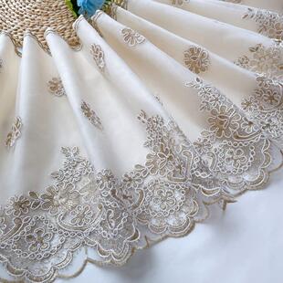 欧式窗帘帘头拼接自粘网纱绣花衬布宽30厘米沙发围床客厅阳台半透