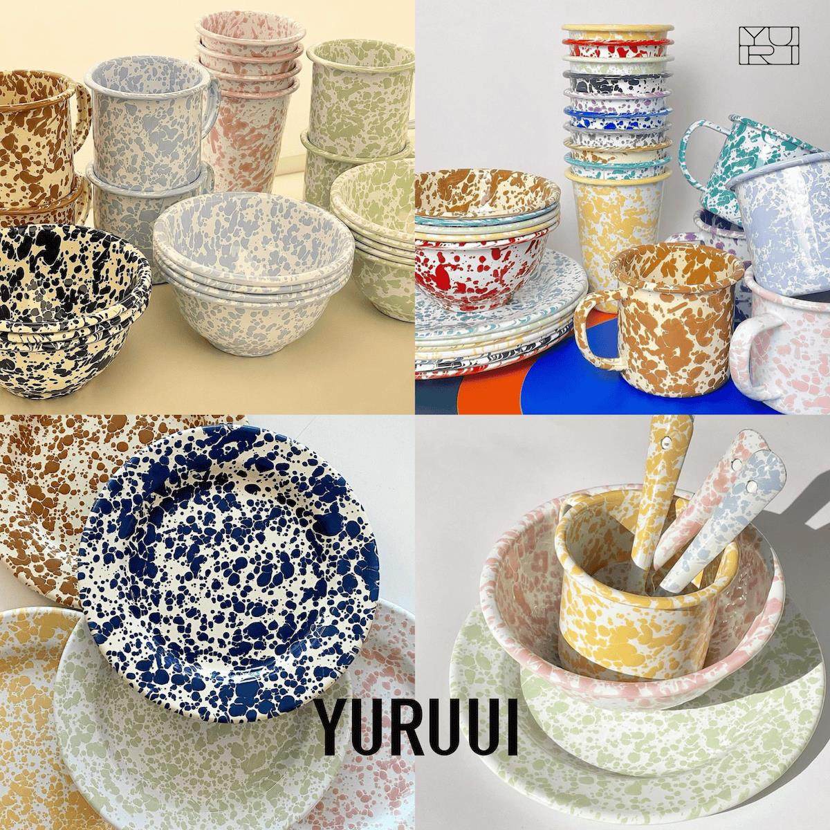 [YURUUI设计师]美国Crow Canyon经典泼墨搪瓷酸奶燕麦碗沙拉杯盘