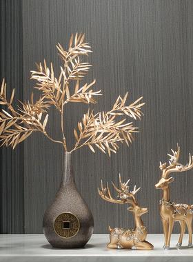 新中式招财花瓶摆件高端风格电视柜禅意创意小茶几家居前台装饰品